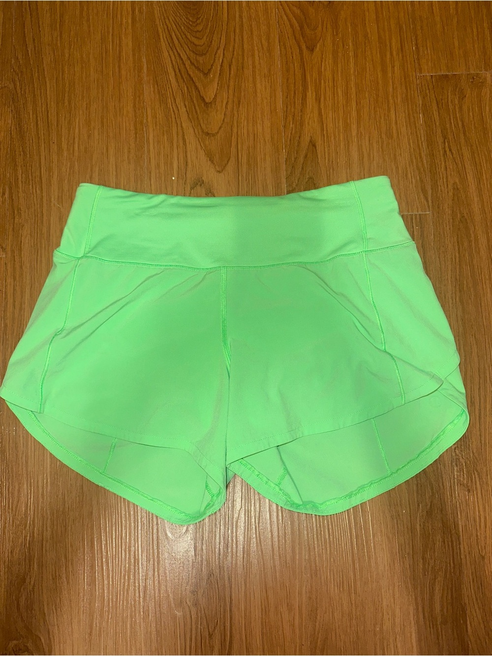 lululemon athletica Neon Green High-Waist Speed Up Active Shorts